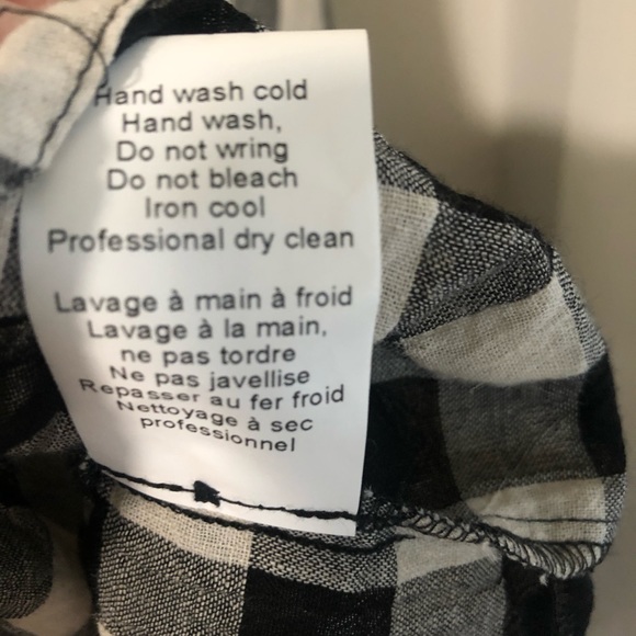 Anthro Tylho Checked Swing Top Gingham Linen Plaid Blouse Shirt Summer Linen S - Picture 16 of 16